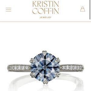 1.25ct grey moissanite w/ diamond accents * Kristin Coffin Ring